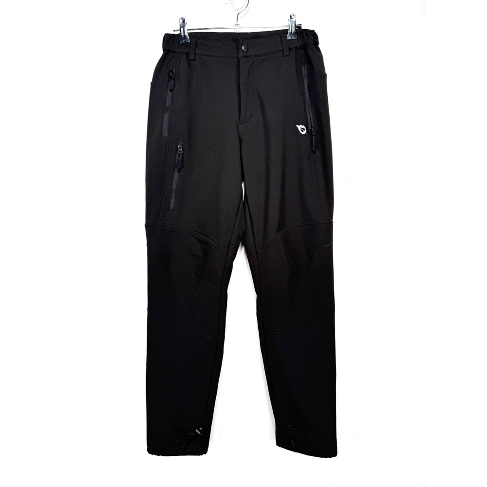 Baleaf Softshell Pants Men Small Black Button Zip Pockets Stretch Active Outdoor